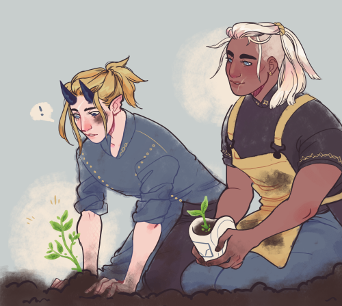 hellatortoise:in the au, dimitri was raised on a ship and has never been planetside, so he’s never really interacted with dirt before - this is completely unacceptable to dedue, of courseif i could write literally at all, dirt would be an incredibly