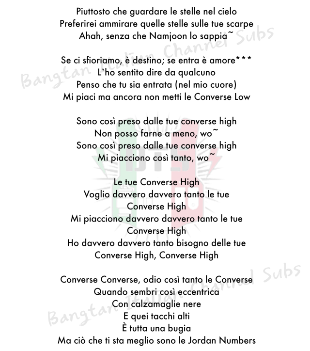 converse traduzione canzone