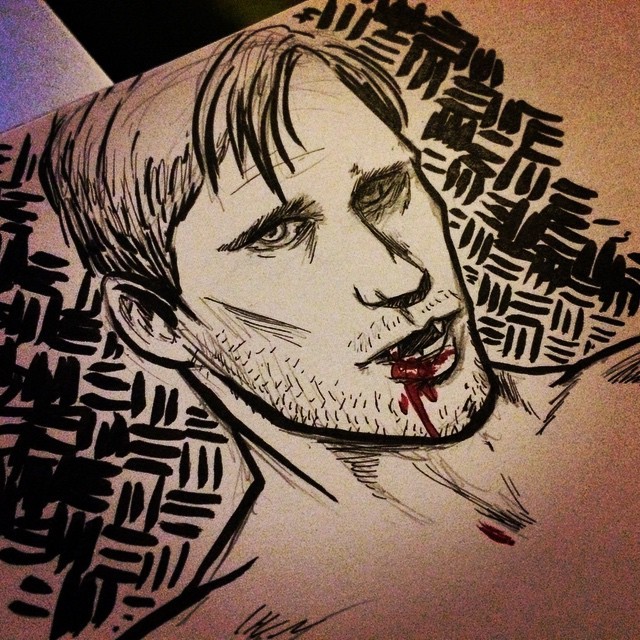 skarsjoy:  camillekaze:  A quick #inktober before bed. #ericnorthman #trueblood 