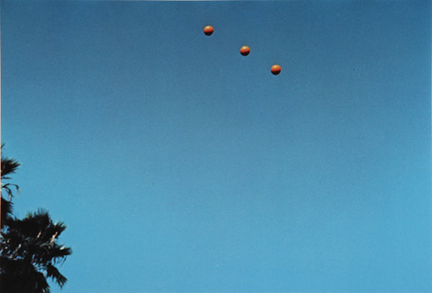museumuesum:  John Baldessari Throwing Three Balls in the Air to Get a Straight Line