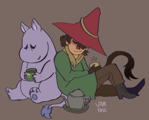 young moominpapa and joxter, and joxter and the muddler