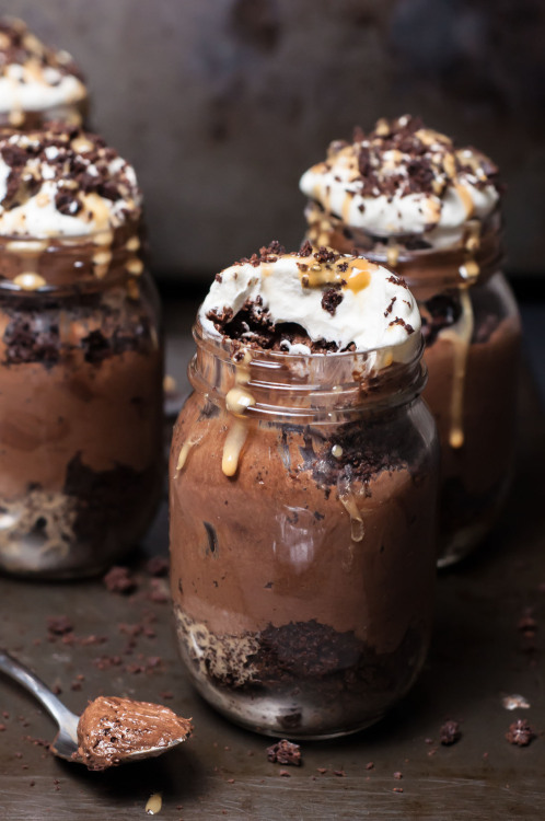 Dulce de Leche and Chocolate Mousse Jars