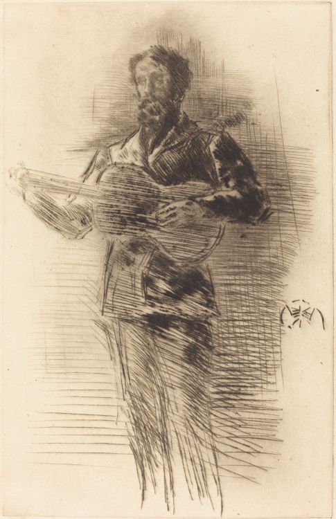 lefildelhorizon:James McNeill Whistler, The Guitar Player, 1875 The National Gallery of Art Washingt