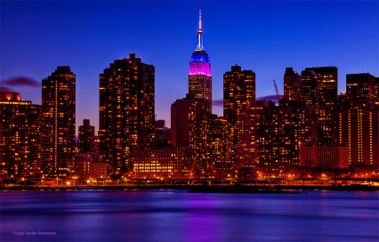  The Empire State Building glistens for World Oceans Day.   				Inga&rsquo;s