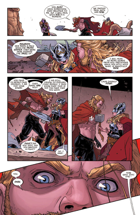 imagerydorkemon:  russelldauterman:  THOR VS. THOR preview time! A peak at Thor #4, written by Jason Aaron, with art by me and Matt Wilson.  On sale Wednesday, January 28th.  :)  Oh shit