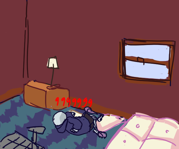 kuudessilma:  sans tries to teleport in his bed after a rough day but misses 