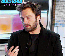 Sebastian Stan + stroking his beard