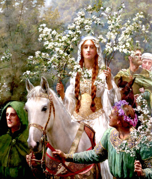 suddenlyyseymour:Queen’s Guinevre’s Maying by John Collier