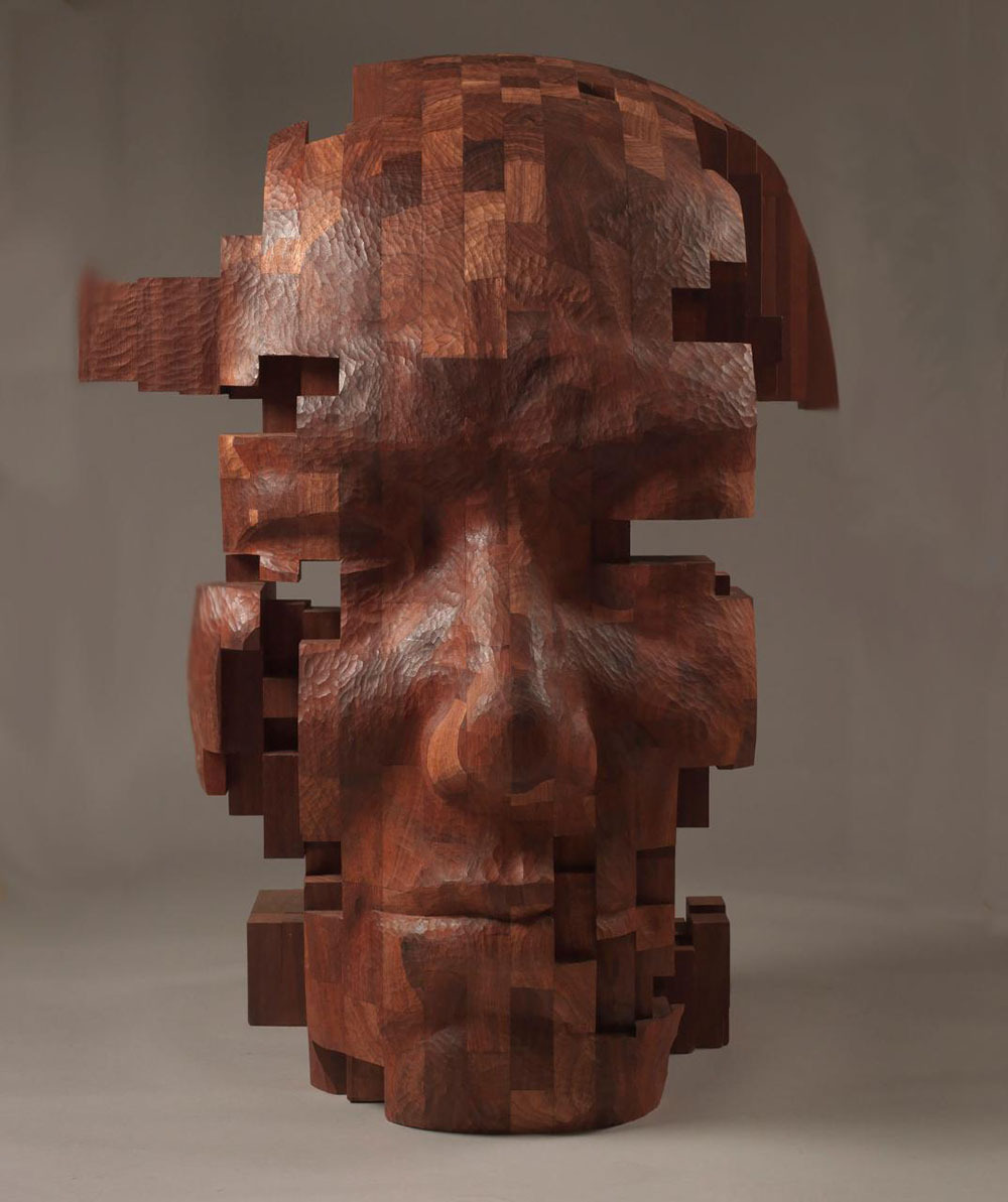 nowheresheepdog:  littlelimpstiff14u2: Pixelated Wood Sculptures Carved by Hsu Tung