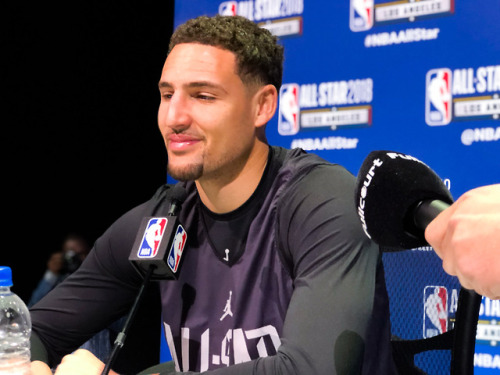 splash-brothers:Klay at the 2018 NBA All-Star Game Media Availability