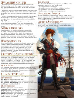 we-are-rogue:  lemiel14n3:My final draft for my 5E homebrew class, the swashbuckler. @we-are-swashbuckler