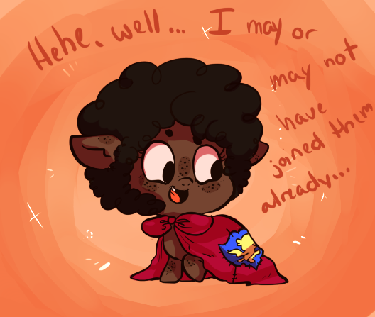 asklittlericepaddy:  ..The cape is a little big..  Eeeee! &lt;3