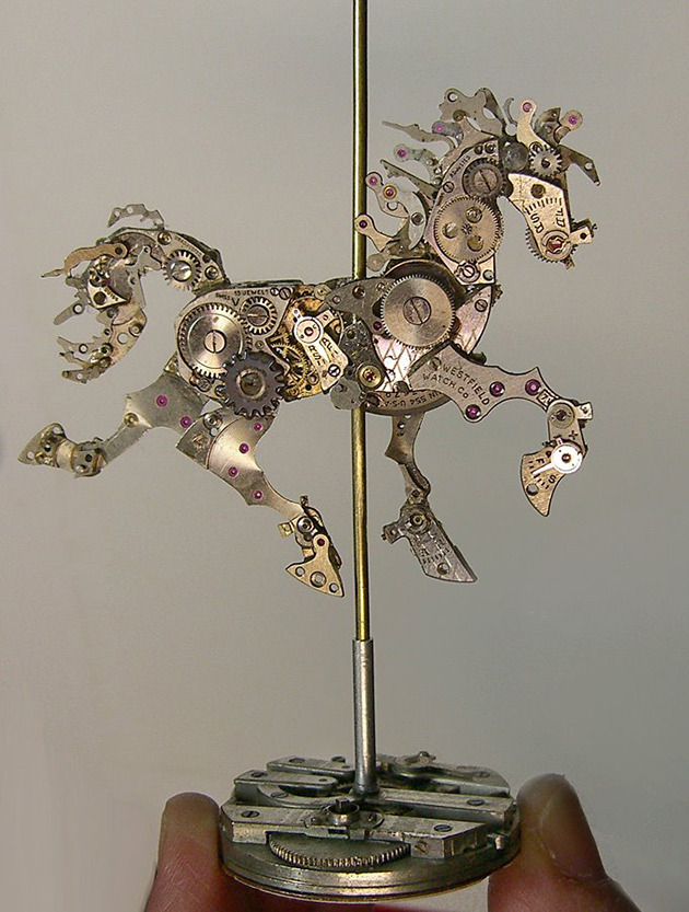 totalitari:  lohrien: sculptures from old watch parts by Susan Beatrice 