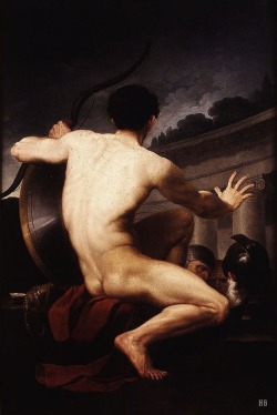 The Naked Warrior. 1780-90. Augustin Van Der Berghe. Belgian. 1756-1836. Oil On Canvas.