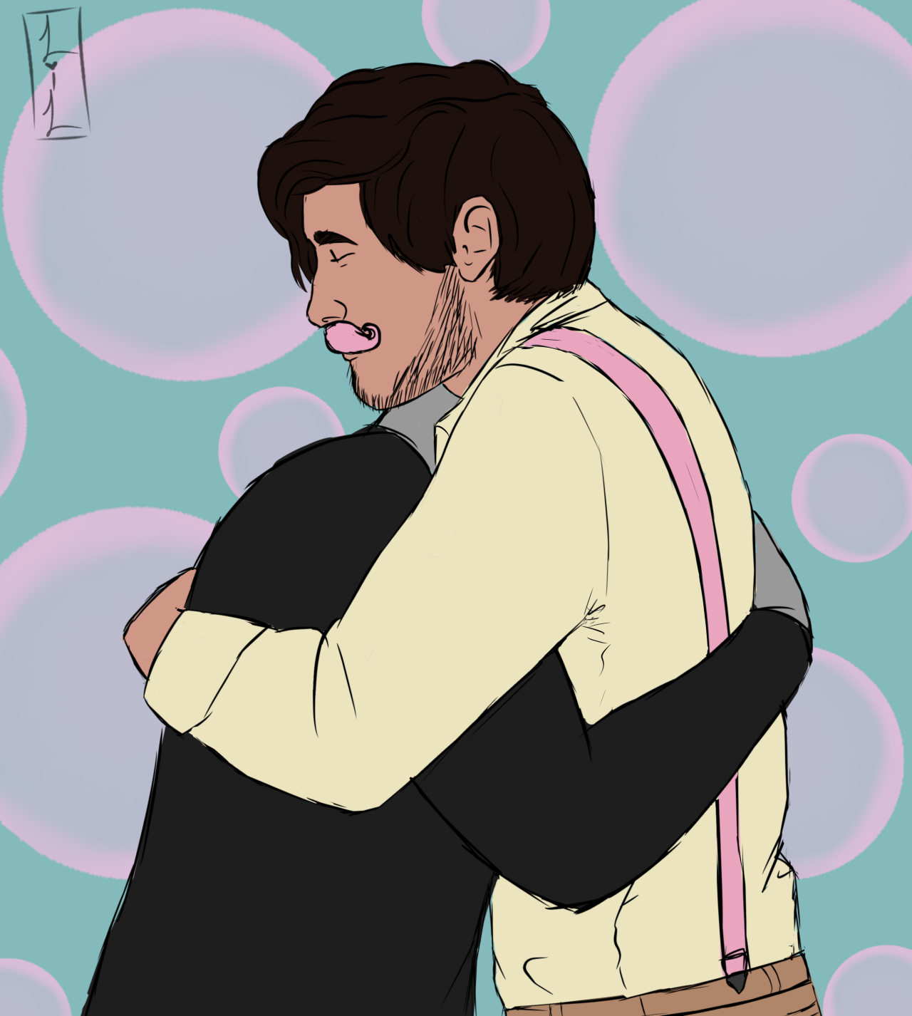 @underthedark13 suggested Wilford getting a hug! This is my first thing on my new tablet so it’s not great quality (it’s 