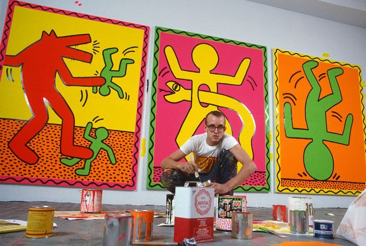   Keith Haring / Photographed in his Studio by Allan Tannenbaum / 1982  