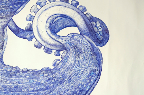 itscolossal: A Gargantuan Octopus Rendered in Ballpoint Pen by Ray Cicin