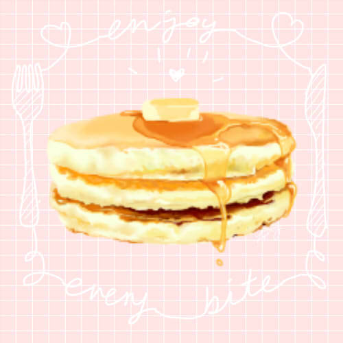 Japanese hotcakeIt´s pretty hard to draw food haha! And quality is meh bc the pancakes are actually 