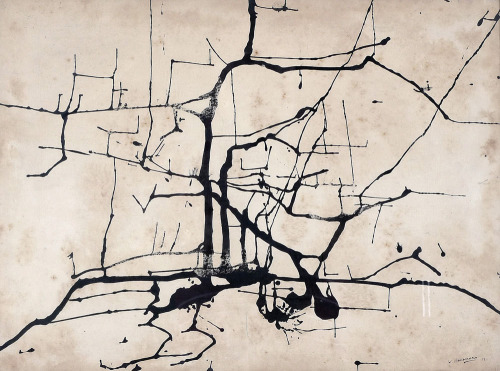 iamjapanese:  Kazuo NAKAMURA（Canadian, 1926-2002）untitled  1951  watercolor on paper  37×50cm　via