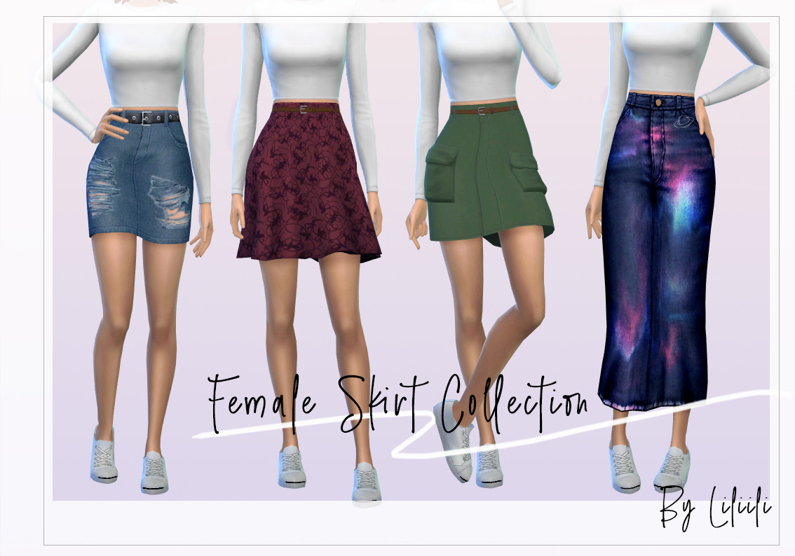 Sims 4 CC FINDS — liliili-sims: Female Skirt Collection Base Game...