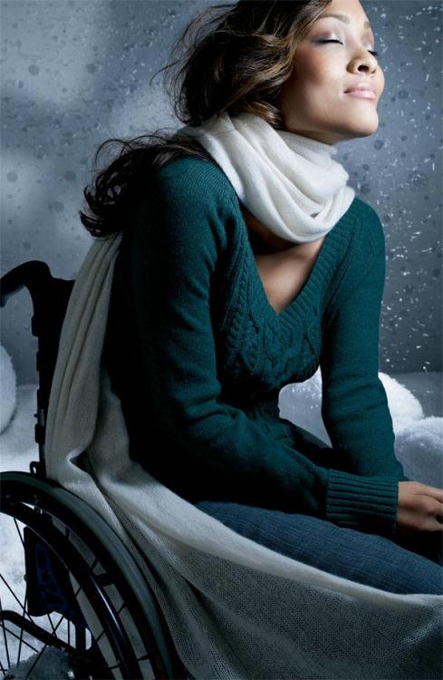 cripple-fabulous:  heystaceykay:   This image comes directly from a Nordstrom advertising campaign in the fall and winter of 2012. The model featured in the ad is Angela Rockwood, who also stars in a reality television series called Push Girls on the