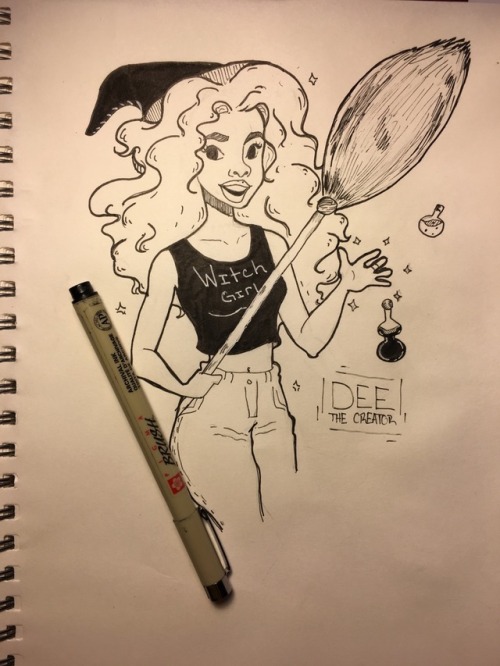 Starting off Inktober 2017 with another SZA witch pic ✨