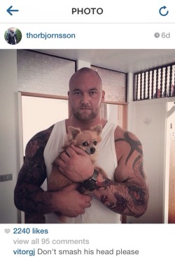 game-of-thrones-fans:  [S4E9] The Mountain posted this on his Instagram. The fan comment was perfect 