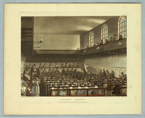 Quakers Meeting, from “Ackermann’s Repository”, 1809, Smithsonian: Cooper Hewitt, 