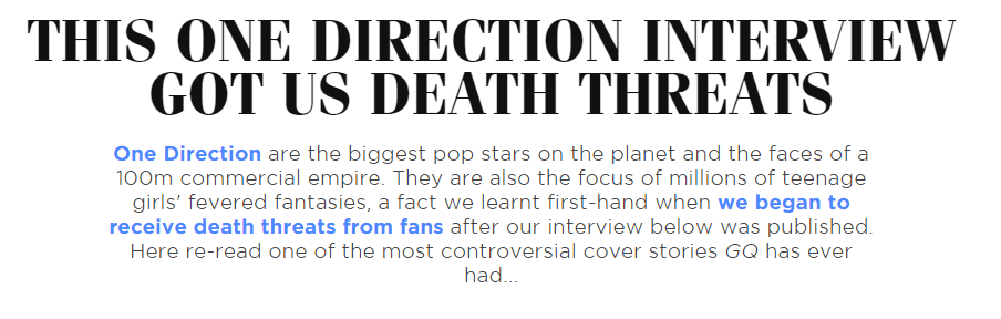 This One Direction interview got us death threats