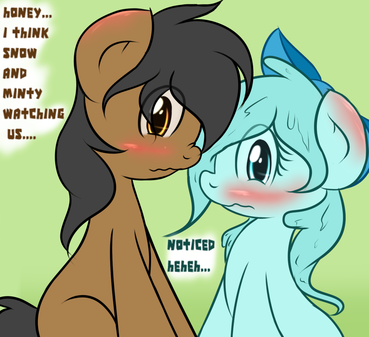 askshinytheslime:  : Mom, what exactly are Shiny and Wind doing…?Snow: Eheheh..