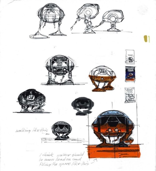 talesfromweirdland:AT-AT and Snowspeeder designs by Ralph McQuarrie. The Empire Strikes Back (1980).