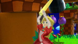 crynal:  Peach looks psychotic when she holds a hammer. Probably just found out about Mario’s old girlfriend Pauline.