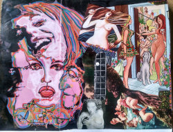 Acid Orgasm - Original Collage (Psychedelic Voyeur Meets Tye-Dyed Musical Lsd Goddesses