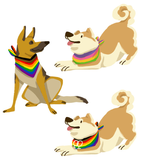 greyfawnillustration: greyfawnillustration: I now have these pride dogs from last year available as 