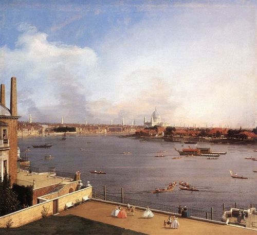 thamesart:The Thames and the City of London from Richmond House   Canaletto 1747One of my favorite p