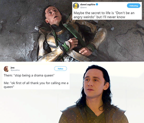 livebloggingmydescentintomadness:tweet meme: loki edition, part 2 (part one)