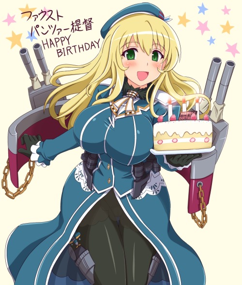 kancollegirls: 誕生日絵 by artist 深緑 (@yamatotaso)