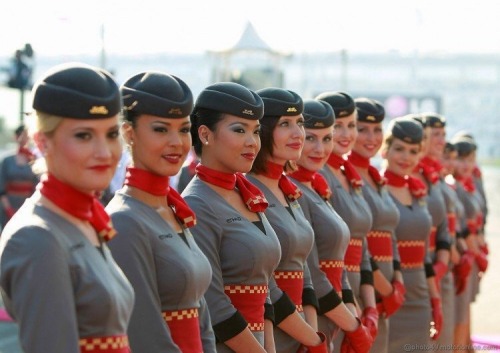 Etihad Airlines flight attendants