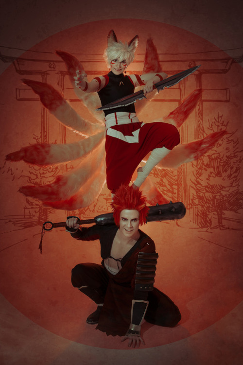 Oni Kirishima & Kitsune Bakugou Kirishima: www.instagram.com/pollypwnz/Bakugou: 