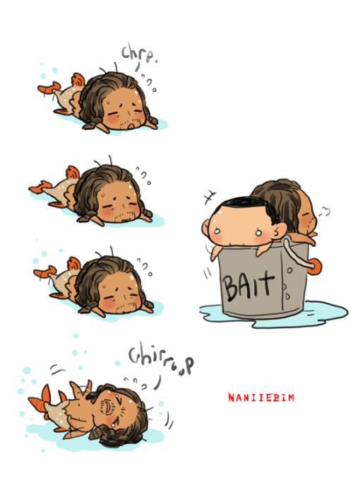 naniiebimworks:Mini Mer!BAze(I can just imagine the rest of the kids of the ship crew mildly panicki
