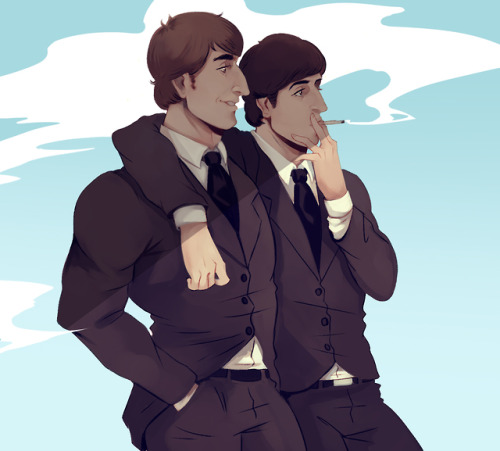 hi-host:John Lennon and Paul McCartney♥ I haven’t draw them for a while 