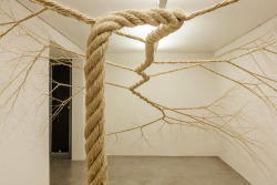 itscolossal:  Untwisted Ropes Tacked to Gallery