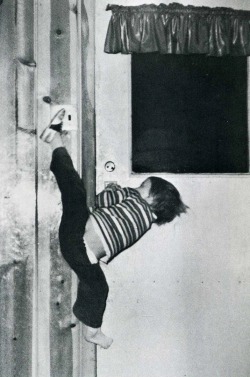 In Crescent, Oregon, four-year-old Susie Grady turns on the light.