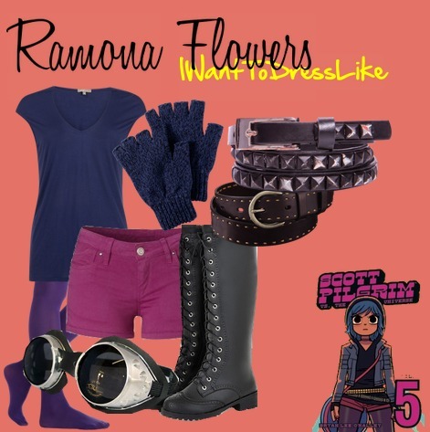 Ramona Flowers (Scott Pilgrim) as suggested by poppybottle (Excluding jacket-I could not find one wh