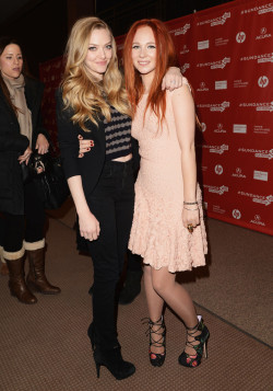 gasstation:  Amanda Seyfried and Juno Temple at the Lovelace Premiere, January 22nd 