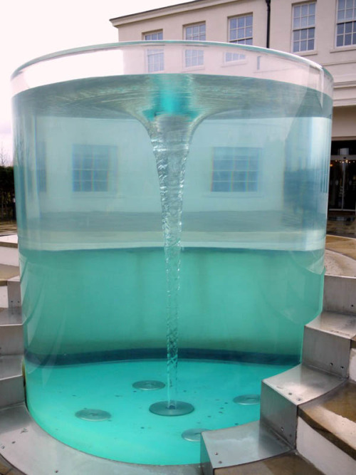 hasana-chan:  thefuuuucomics:  A vortex water fountain sculpture called Charybdis, created by artist William Pye. The fountain sits in front of the Seaham Hall Hotel in County Durham in the UK.  WOW