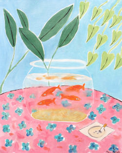 clairemilbrath:  Matisse’s Fish, oil on canvas, 16x12 inches, 2015