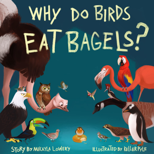 dinodanicus:I’m happy to announce the new book I illustrated “Why Do Birds Eat Bagels?” will be available for purchase on amazon June 1st. If you have ever found yourself wondering why birds eat bagels then this is the book for you. If you haven’t