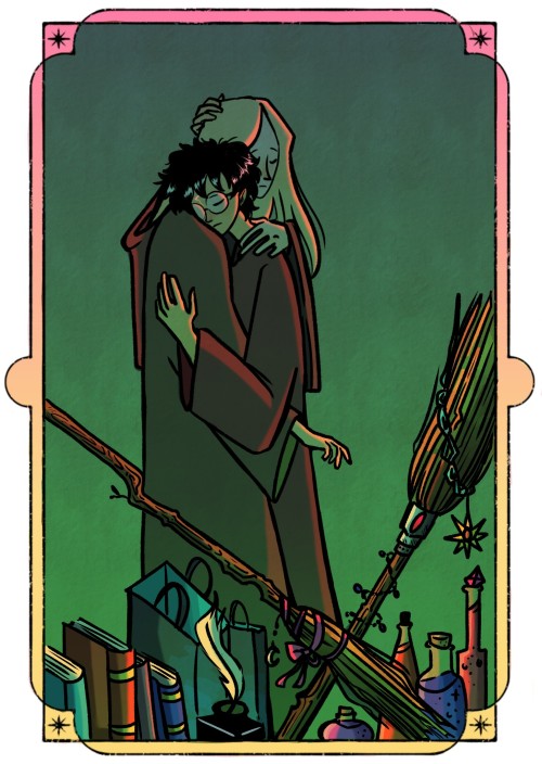 All The Illustrations I Made For The Wonderful Fic Thorns By @orange-peony For The @drarry-mini-bang