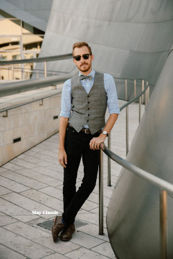 stayclassic:  October 25, 2014. Wedding. Vest: Ludlow Prince of Wales - J. Crew - ๆ (similar)Shirt: Brooks Brothers - ื (similar, 2)Pants: AE Skinny Khaki - ฮShoes: Charlie - J. Shoes - JackThreads - ๠Bow Tie: Factory Chambray - J. Crew